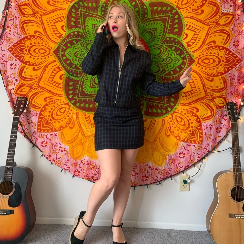 //VINTAGE// Clueless plaid two piece set